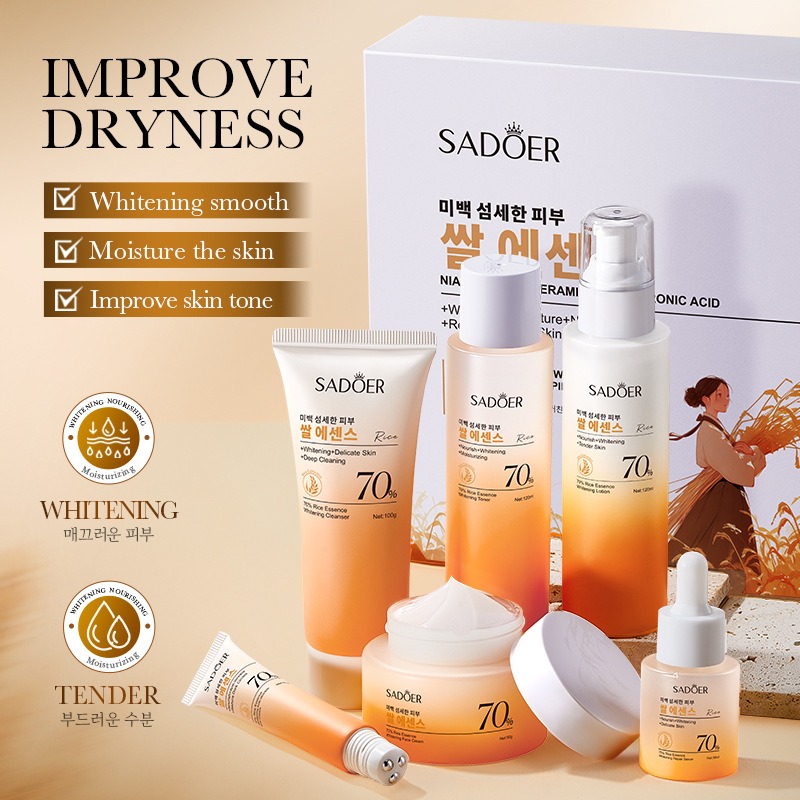 70% arroz hidratante anti-ruga - Luxury Skincare Kit avaliação e preço