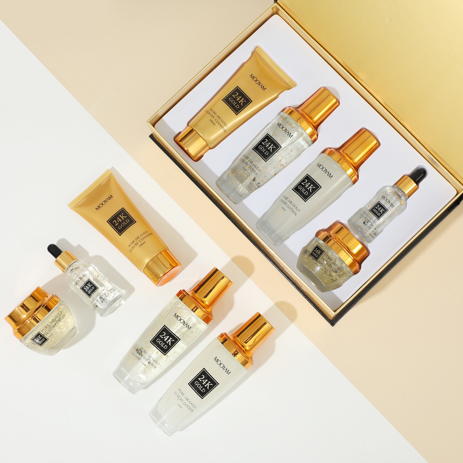 24k ouro luxo hidratante anti- - Luxury Skincare Kit avaliação e preço