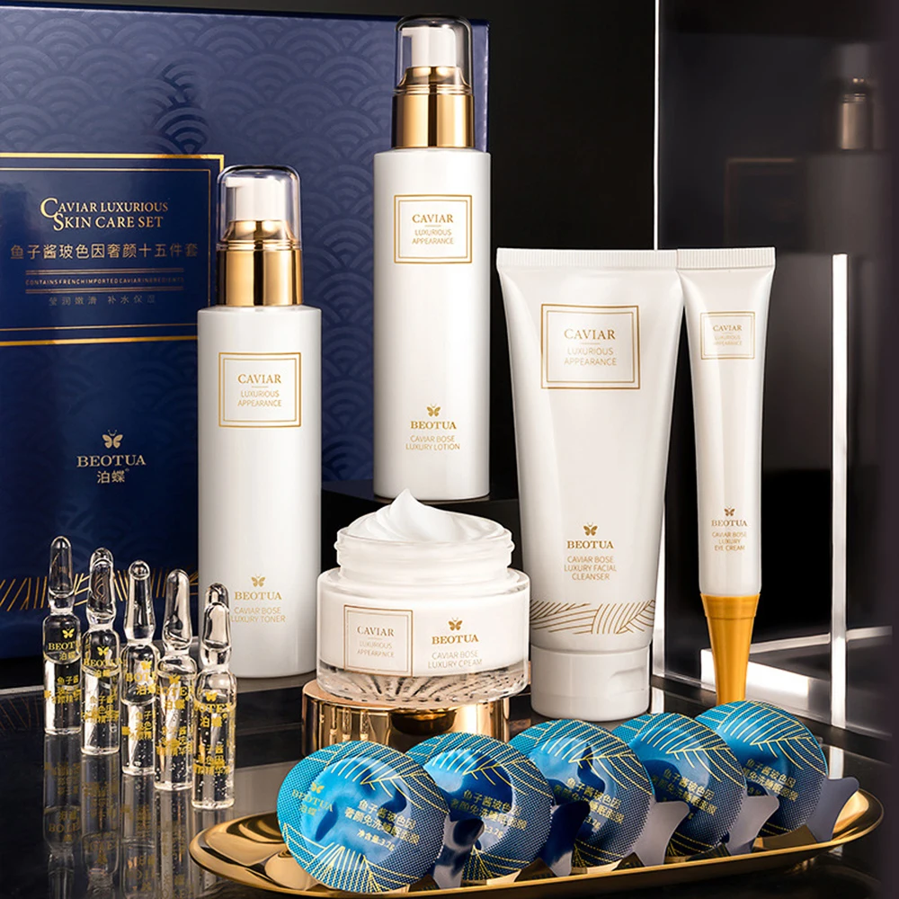 15 pçs caviar conjunto de cuid - Luxury Skincare Kit avaliação e preço